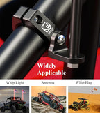 BRCOVAN UTV Whip Flag Mount, Solid Aluminum Alloy Whip Light Mount, Off-Road LED Light Bar Mounting Bracket, 360° Adjustable Roll Cage Clamp Holder Fit 1.5''/1.65'' /1.75''/1.85''/2'' Roll Bars, 1PC