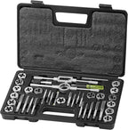 VEVOR 40 pcs Tap and Die Set, Metric Size M3-M12 Rethreading Tapping Tools Kit, Made of Durable Bearing Steel, Includes Full Accessories and Storage Case, for Internal and External Thread Cutting