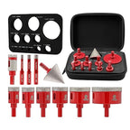 Diamond Core Drill Bit Set - FOCSTOL 11pcs (6/8/10/25/28/32/35/45/65mm+20mm Drilling Milling Bit+50mm Beveling Chamfer Bit) Hole Saw Kit for Porcelain Ceramic Tile Marble Granite with Triangle Shank
