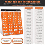 54 Nut and Bolt Thread Checker - 22 Standard and 24 Metric Bolt Checker and 8 Drill Bit Gauge,Bolt Size and Thread Gauge,Wall-Mountable Bolt and Nut Identifier Gauge