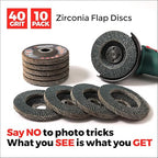 Jumbo Zirconia Flap Discs 4 1/2 for Angle Grinder, 40 Grit 4.5" x 7/8" High Density Type 29 Arbor Grinding Wheels for Wood Finishing, Rust Removal, Metal Sanding - 10 Pack