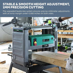 13'' Benchtop Planer 15A 2000W - HSS Double-sided Blade & 85% Dust Collection, 0.008'' Precision, 3-Yr Warranty for Hardwood/Softwood
