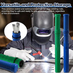 Tandefio 4 Pcs Welding Rod Storage Tube 40 Inch Tig Rod Storage Canisters Welding Electrode Holder Airproof Waterproof Container(Green and Blue)