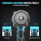 650N.m/480Ft-lbs Brushless Impact Wrench,1/2" Cordless Impact Gun w/ 2x4.0Ah Battery & 6 Sockets, 3300RPM Power Electric Impact Driver for Car/DIY Furniture/Lawn Mower, Blue Toolbox