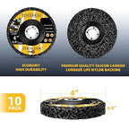 10 Pack 4 inch Strip Discs for Angle Grinder, Wire Stripping Wheel Paint Remover for Metal Surfaces, Abrasive Wheels Grinding Discs for Rust Welds Oxidation (4" x 5/8")