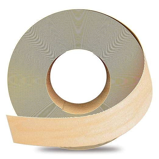 GSCIT Club Birch Edge Banding, 2 inch x 10ft roll of Wood Veneer Edge Banding Pre-glued Flexible, Real Wood Tape for Cabinet Repair & Furniture Restoration