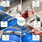 30FT Hose Clamps,304 Stainless Steel Hose Clamp Assortment Kit DIY Metal Strapping with Holes+15 Fasteners,Adjustable Worm Gear Large Hose Clamps Metal Band Screw Clamp Straps for Pipe,Duct,Tube