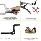 VEVOR Pipe Clamp, 2 to 6 in, High Strength Ultra Clamp with Quick Acting Screws & Strong Hand Tools PG622V 6" Pipe Plier, Two Fixed V-Pads, 2" Throat Depth, 1"–2" Clamping Capacity, M8 Thread