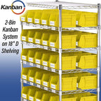 Akro-Mils 30237 AkroBins Plastic Storage Bins, Space-Saving Stackable Bins for Garage, Pantry, Craft Organization, 9-" x 6-" x 5-", Black, 12-Pack