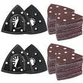 LEILUO 127 Pcs Oscillating Tool Sanding Pad Kit - 4 Triangle Pads, 120 Sandpaper, 3 Adapters - Compatible with DeWalt, Dremel, Milwaukee & More