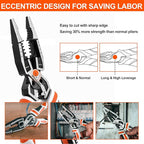VANQUISH 10-in-1 Long Nose Pliers, 8‘’ Multipurpose Combination Pliers Wire Cutter/Crimper/Stripper, CRV Steel, Heavy Duty Side-Cutting Pliers for Crimping, Stripping, Shearing, Deburring, 3239