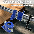 HENBOW 3/4" Pipe Clamp,Wood Gluing Pipe Clamp Set,Heavy Duty Cast Professional Pipe Clamps Tools,Cast Iron Wood Clamps Quick Release for Woodworking Improvement and Diy Projects(2Pack-Blue)