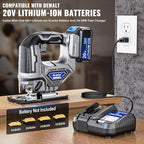 Cordless Jigsaw Tool Compatible with Dewalt 20V Battery, Variable Speed, LED Light, 0°-45° Bevel Cuts, 3-Position Orbital Action, Brushless Motor for Cutting (With 5Ah Battery & Charger Station Kit)