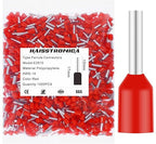 haisstronica 1000PCS Wire Ferrules Connectors,Red AWG14 Wire End Ferrule Terminals,Crimp Pin Cord End Terminals