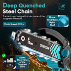Mini Chain saw, 6-Inch Chain Saw, 2 Pack 2000mAh Batteries, 【Seniors Friendly】Portable Handheld Chainsaw, Mini Chainsaw Cordless for Wood Cutting Tree Trimming DIY Projects Gardening Camping