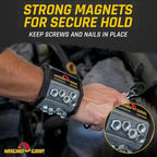 MagnoGrip Magnetic Wristband for Holding Screws, Nails, Drill Bits, Super Strong Magnets, Adjustable Strap, Essential Tool for DIYers, Handyman, Mechanics, Construction & Home Improvement - Platinum