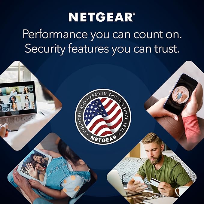NETGEAR WiFi 6 Router (R6700AXv3) – Security Features, AX1800 Wireless Speed (Up to 1.8 Gbps) - Covers up to 1,500 sq. ft., 20 Devices