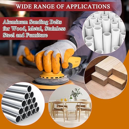 33PCS 4 x 36 Inch Alumina Sanding Belts (80/120/150/240/400 Grits) with 6 Grits 6-Inch Self Stick No Hole Sanding Disc for Aluminum Oxide Sanders, Sandpaper for Wood Metal Stainless Steel