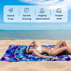 2 Pack Microfiber Beach Towel Oversized 71"x32" Sand Free Quick Dry Absorbent Lightweight Thin , Compact Towels for Travel Swimming Pool Yoga Gym Camping Beach Accessories Vacation Essentials Gift