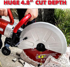 Electric 14 in Circular Saw Cutter with 4.8 in Cutting Depth, Wet/Dry Disk Saw Cutter Includes Water Line, Pump and Blade, for Stone, Brick, Porcelain, Concrete, 3500w cutting machine
