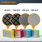 POWERTEC Diamond Hand Polishing Pads 100 Grits 1Pack, Diamond Sanding Block for Polishing and Grinding Porcelain, Ceramic Tile, Glass, Granite, Stone, Wood & Metal (71905)