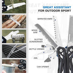 MOSSY OAK Multitool, 21-in-1 Stainless Steel Pocket Knife with G10 Handle, Screwdriver Sleeve, Self-locking Pliers with Sheath-Perfect for Outdoor, Survival, Camping, Hiking, Simple Repair