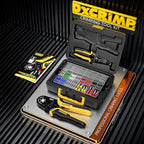 Ferrule Crimping Tool Kit, Ratchet Pliers for 24-8 AWG with 24 Types Insulated and Non-Insulated Ferrules, Hexagon Ferrule Crimper, Wire Ferrules Kit, Crimping Pliers set with Wire Strippers