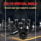 30-Piece Round Hole Punch Die Set-Compatible with CH-70 Machine, Heavy Duty Metal Punching Dies for Steel Sheet, Copper Plate, Aluminum Plate (30-Piece Round Hole Punch Die Set)