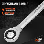HORUSDY 24-Piece Ratcheting Wrench Set | Metric and SAE | Ratchet Combination Wrenches Set with Organizer | 72-Tooth | Chrome Vanadium Steel | 6-18 mm & 1/4” to 3/4“ (24-Piece)