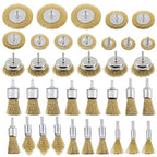 JEUIHAU 36 Pack Wire Brush Wheel for Drill ,Brass Wire Wheel with 1/4" Hex Shank,Wire Cup Brush for Professional Rust and Paint Removal