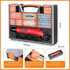 Kuject 1200PCS Solder Seal Wire Connectors Kit with Heat Gun 400℃/752℉ & Organizers, AWG 26-8 Waterproof Heat Shrink Butt Terminals, Solder Stick Connectors for Marine, Automotive and Truck Wiring