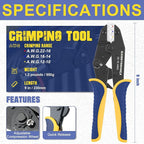 haisstronica Crimping Tool for Heat Shrink Connectors HS-8327 with 200PCS Marine Grade Heat Shrink Butt Connectors of Tinned Red Copper AWG 22-10