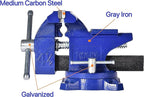 Rolin Vise Bench Vise 4-1/2 Inch With 240 Degree Swivel Base Clamp Tools Home Vises Rotation Base