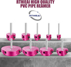 3 Inch PVC Pipe Reamer, PVC Fitting Saver, Plastic Pipe Fitting Reamer Socket Saver Plumbing Tool for Schedule 40 CPVC ABS Hub, with 3/8-Inch Hex Shaft, Fits Standard 1/2" Drills