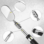 3 Pieces Telescoping Inspection Mirror Round Square Mirror Inspection Tool for Checking Vehicle, Observing Eyelashes Mouth and Other Small Parts(Oval, Square, Round Style)