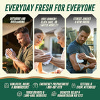 Disposable No Rinse Bathing Wipes – Rinse-Free Sponge Bath for Adults & Kids - Thick Body Wipes with Aloe for Camping, Hiking, Travel, Backpacking, Outdoor & Off-Grid Use – (25 Pack)