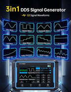 FNIRSI 2C53P Handheld Tablet Oscilloscope Multimeter DDS Signal Generator 3 in 1, 2CH Automotive Oscilloscope Multimeters with 50Mhz Bandwidth, 19999 Counts, 250MS/s Sampling, 4.3 inch Touch Screen
