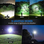 Flashlights Rechargeable LED High Lumens - 4 Pack 90,000LM Super Bright Flashlight, Adjustable Powerful Flash Light with 5 Modes, Waterproof Handheld Flashlight for Home, Camping (4)