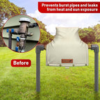 Redford Supply Co. Cold Snap (0°F) Backflow Preventer Insulation Cover, 14"W x 13"H, Pipe Insulation, Water Sprinkler Covers for Outside, Sprinkler Backflow Cover for Winter, Well Pump Bag (Beige)