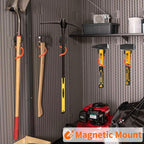 MUTUACTOR Magnetic Broom Holder,Non-Slip Garage Storage Hooks Heavy Duty,Strong Metal Hooks Magnetic Tools Holder for Snow Shovels Garage Racks Garden Hoes in Garden Warehouse(2Pack,Orange)