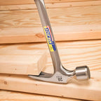ESTWING Framing Hammer - 28 oz Long Handle Straight Rip Claw with Milled Face & Shock Reduction Grip - E3-28SM, Blue