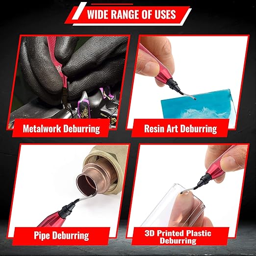 AFA Tooling - Deburring Tool with 41 High Speed Steel Blades - Works on Metal, Resin, PVC Pipes, Copper, Plastic and 3D Printed Edges - Plumbing & 3D Printing Burr Removal Reamer Tool