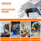 KENDO 1/4" x 6" Rotary Hammer Drill Bits Multi-Purpose Carbide Drill Bit Set - 5-Piece Carbide Tips for Concrete, Brick, Wood, Tile, for DIY Lovers