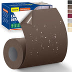 Self-Adhesive Canvas Repair Tape, 4" x 79" Waterproof Canvas Repair Patch, Fabric Patch Repairs Kit for Furniture, Tents, Sunbrellas, Boat Covers Awnings, Couches, Clothes, Bags Darker Brown