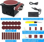 Twotrees Mini Disc Sander 6-Inch, 1.2x15in Belt Bench Grinder, Dual Motor Adjustable Speed Electric Sander Suitable for Diy Grinding of Metal, Wood, Aluminium, Etc