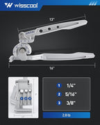 3-in-1 Tube Bender Tubing Brake line Bender for Soft Copper, Aluminum, Metal, Pipe Bender 180° (1/4" 5/16" 3/8")