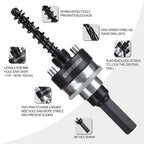 Heavy Duty Quick Change Hole Saw Mandrel, 7/16-Inch and 3/8 Inch Hole Saw Arbor with 3Pcs Central Drill/2PCS Hex wrench/2Pcs Spring
