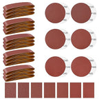 55PCS 4 x 36 Inch Alumina Sanding Belts (80/120/150/240/400 Grits) with 6 Grits 6-Inch Self Stick No Hole Sanding Disc for Aluminum Oxide Sanders, Sandpaper for Wood Metal Stainless Steel