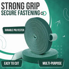 TNP Hook and Loop Tape Strap Cable Ties Fastener (Green) (15 Feet) - Sticky Self Adhesive Nylon Fabric Roll Wrap 0.75" Wide 5 Yards Reusable for Cutting Custom Length Cord Wire Fastening
