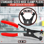 2 Pcs Radiator Hose Clamp Pliers Automotive Set – Heavy-Duty Radiator Hose Clamp Tool with Locking Mechanism – 8.2" & 8.6" Non-Slip Rubber Handles, Easy to Use | for Coolant, Fuel, Oil Hose Repairs
